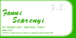 fanni seprenyi business card